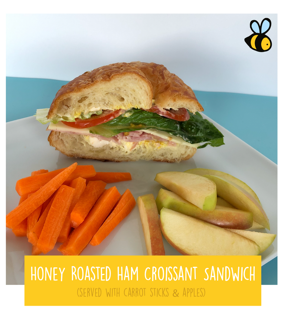Honey Roasted Ham Croissant Sandwich (served with carrot sticks & apples)