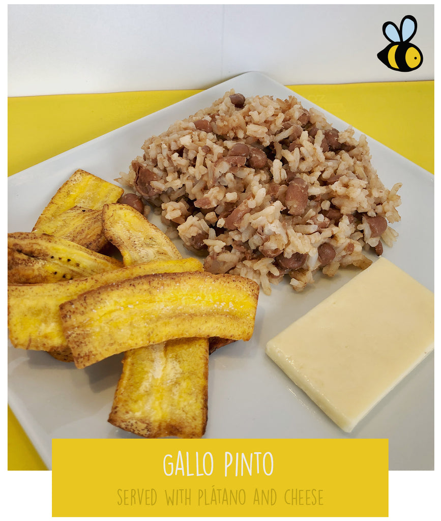 Gallo Pinto (served with plantain chips & cheese)